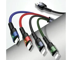 USAMS pintas kabelis U26 4in1 1,2m 2A greitas įkrovimas (2xlightning/microUSB/USB-C) SJ317USB01 (US-SJ317)