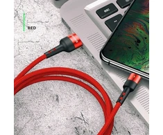 USAMS Kabelis pintas U26 lightning 1m1vnt. for set 2A Fast Charging raudonos spalvos SJ311IP02 (US-SJ311)