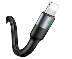 USAMS Kabelis pintas U26 lightning 1m1vnt. for set 2A Fast Charging juodos spalvos SJ311IP01 (US-SJ311)