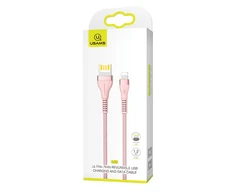 USAMS Kabelis pintas U33 lightning 1,2m2A Fast Charging rožinės spalvos SJ360USB03 (US-SJ360)