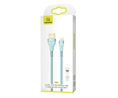 USAMS Kabelis pintas U33 lightning 1,2m2A Fast Charging mėlynos spalvos SJ360USB02 (US-SJ360)