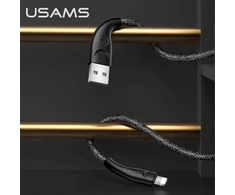 USAMS Kabelis pintas U41 lightning 1m2A juodos spalvos SJ391USB01 (US-SJ391) Fast Charge