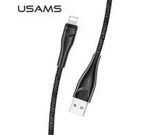 USAMS Kabelis pintas U41 lightning 3m2A juodos spalvos SJ397USB01 (US-SJ397) Fast Charge
