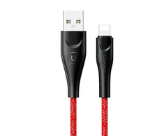 USAMS Kabelis pintas U41 lightning 3m 2A raudonos spalvos SJ397USB02 (US-SJ397) Fast Charge