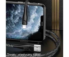 USAMS Kabelis pintas U41 lightning 3m 2A raudonos spalvos SJ397USB02 (US-SJ397) Fast Charge