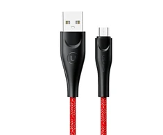 USAMS pintas kabelis U41 microUSB 1m 2A raudonos spalvos SJ393USB02 (US-SJ393) Fast Charge