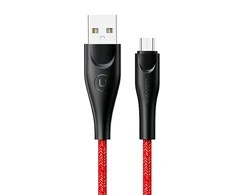USAMS pintas kabelis U41 microUSB 3m 2A raudonos spalvos SJ399USB02 (US-SJ399) Fast Charge