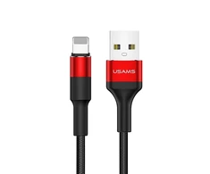 USAMS Kabelis pintas U5 2A lightningraudonos spalvos 1,2m SJ220IP02 (US-SJ220)