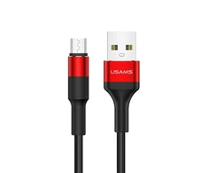 USAMS pintas kabelis U5 2A micro USBraudonos spalvos 1,2m SJ224USB02 (US-SJ224)