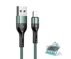 USAMS Kabelis pintas U55 2A lightning 1vnt. for set U55 žalios spalvos 1m SJ448USBSG02 (US-SJ448)