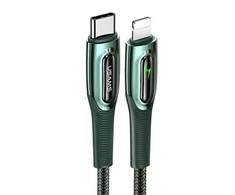 USAMS Kabelis pintas USB-C na Lightning Smart Power-off 20W PD Kabelis1.2m žalios spalvos SJ518USB02 (US-SJ518)