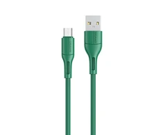 USAMS kabelis U68 microUSB 2A Fast Charge1m žalios spalvos SJ502USB04 (US-SJ502)