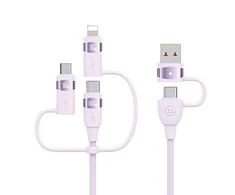 USAMS Kabelis U85 2xUSB-C/USB/Micro-USB/ Lightning 6in1 1,2m 100W PD Fast Charge violetinės spalvos SJ645USB02 (US-SJ645)