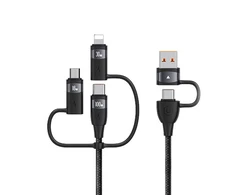 USAMS Kabelis U85 2xUSB-C/USB/Micro-USB/Lightning 6in1 1.2m 100W PD Fast Charge juodos spalvos SJ645USB01