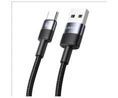 USAMS USB-A į USB-C kabelis 3A 1.2m aliuminio lydinio duomenų kabelis SY serijos SJ718USB01 (US-SJ718)