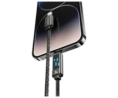 USAMS Kabelis USB-C į Lightning 30W 1,2m cinko lydinio greito įkrovimo duomenų kabelis Meteor Series SJ743USB01 (US-SJ743)