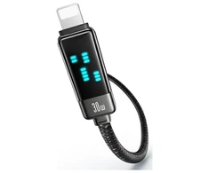 USAMS Kabelis USB-C į Lightning 30W 1.2m cinko lydinio greito įkrovimo duomenų kabelis Meteor Series SJ743USB02 (US-SJ743)