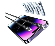 USAMS Kabelis USB-C į Lightning 30W juodos spalvos 1,2m SJ729USBSG01 (US-SJ729)