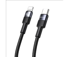 USAMS Kabelis USB-C į Lightning 30W juodos spalvos 1,2m SJ729USBSG01 (US-SJ729)