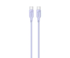 USAMS kabelis USB-C į USB-C 100W 1,2mPort Ekranas Fast Charging Lithe Series violetinės spalvos SJ567USB03 (US-SJ567)