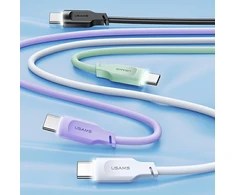 USAMS kabelis USB-C į USB-C 100W 1,2mPort Ekranas Fast Charging Lithe Series žalios spalvos SJ567USB04 (US-SJ567)