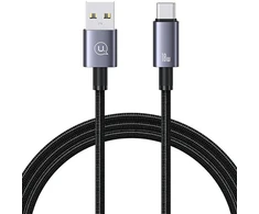 USAMS Kabelis USB į USB-C 3A 1.2m greito įkrovimo plienas/tamsus SJ663USB01 (US-SJ663)