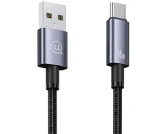 USAMS Kabelis USB į USB-C 3A 1.2m greito įkrovimo plienas/tamsus SJ663USB01 (US-SJ663)