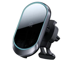 USAMS Indukcinis laikiklis magnetinis Wireless Charging 15W oro grotelėms juodos spalvos CD182ZJ01 (US-CD182)