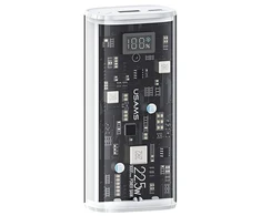 USAMS Powerbank 9000mAh PD 20W QC3.0+PD Dual-Port Fast Charge baltos spalvos10KCD18902 (US-CD189)