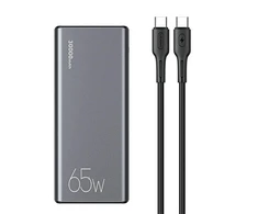 USAMS Powerbank PB59 30000mAh 65W2xQC3.0+PD Fast Charge juodos spalvos CMXLOGTC01 (US-CD165) + kabelis USB-C-USB-C