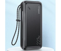 Powerbank 20000mAh PB60 22.5W 2xUSB QC3.0 + USB-C PD3.0 + Micro USB External Baterija Fast Charge Usams US-CD168 juodos spalvos