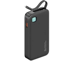USAMS Powerbank su kabeliu Retractable Lightning 10000 mAh PD 20W Fast Charge XY Series juodos spalvos 10KCD22501 (US-CD225)