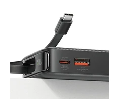 USAMS Powerbank su kabeliu Retractable Lightning 10000 mAh PD 20W Fast Charge XY Series violetinės spalvos 10KCD22503 (US-CD225)