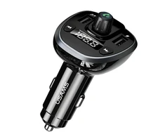 USAMS laisvų rankų įranga C21 FM moduliatorius, Bluetooth 5.0, MP3, 2xUSB 3,4A juodos spalvos CC115GC01 (US-CC115)