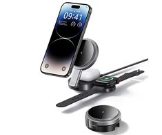 USAMS sulankstomas indukcinis įkroviklis 3in1 15W Apple iPhone + Watch + AirPods CD234WXC01 (US-CD234)