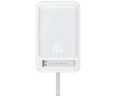 „USAMS XM“ serijos CD219 10000mAh belaidė išorinė baterija, baltos spalvos