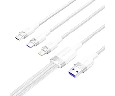 USB 2.0 A iki 3-in-1 6A laidas Vention CTRWG 1.5M (baltas)