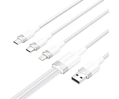 USB 2.0 A iki 3in1 3A laidas Vention CTPWG 1.5M (balta)
