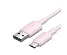 USB 2.0 A į USB-C 3A laidas Vention CTQPH 2M (rožinis)
