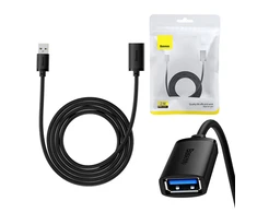 USB 3.0 prailginimo kabelis Baseus vyris į moterišką, AirJoy serija, 2m (juodas)