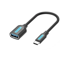 „Vention“ USB 3.1 (1 kartos) C tipo kištukas į A tipo kištuką OTG kabelis, 0,15 m, juodas, PVC tipo