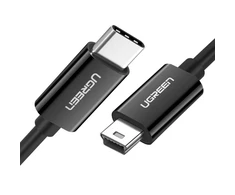 Ugreen US242 USB-C (male) / mini USB (male) kabelis 1 m - juodos spalvos