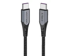 USB-C į USB-C 100 W Vention TAHHD 5A 0.5m USB 3.1 Gen2 4K laidas (pilkas)