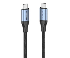 Vention USB-C į USB-C 240 W ventiliacija TAVHF USB 4.0 5A 1m 40Gbps kabelis (pilkas)