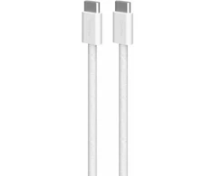 Kabelis Puro Braided USB-C/USB-C 60W, 1,5 m, baltas