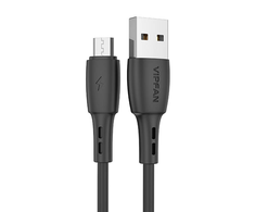 Vipfan USB ir micro USB kabelis Racing X05 3A 1m - Juodas