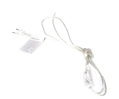 Laidas su elektros kištuku ir jungikliu Zamel 2x0.5mm2 190cm permatomas