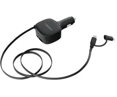Automobilinis įkroviklis VEGER USB C + kabelis USB C / Lightning QC PD 84W CC89 juodas