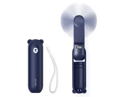 Ventiliatorius Jisulife Handheld Fan Life8 Mini Portable USB Fan with Power Bank Function 2000mAh and Flashlight - Mėlyna