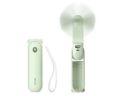 Ventiliatorius Jisulife Handheld Fan Life8 Mini Portable USB Fan with 2000mAh Power Bank and Flashlight - Žalias